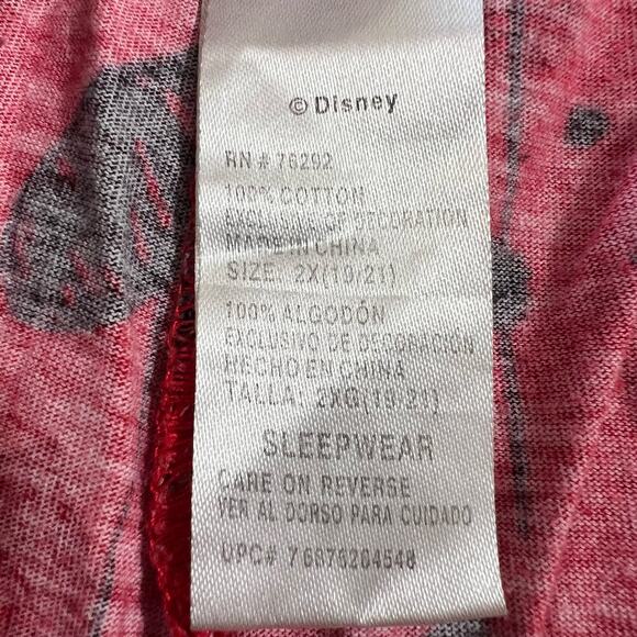 Disneys Tinker Bell Womens Pajama Lounge Pants Capris Red Black Heart Print 2X - Picture 10 of 11